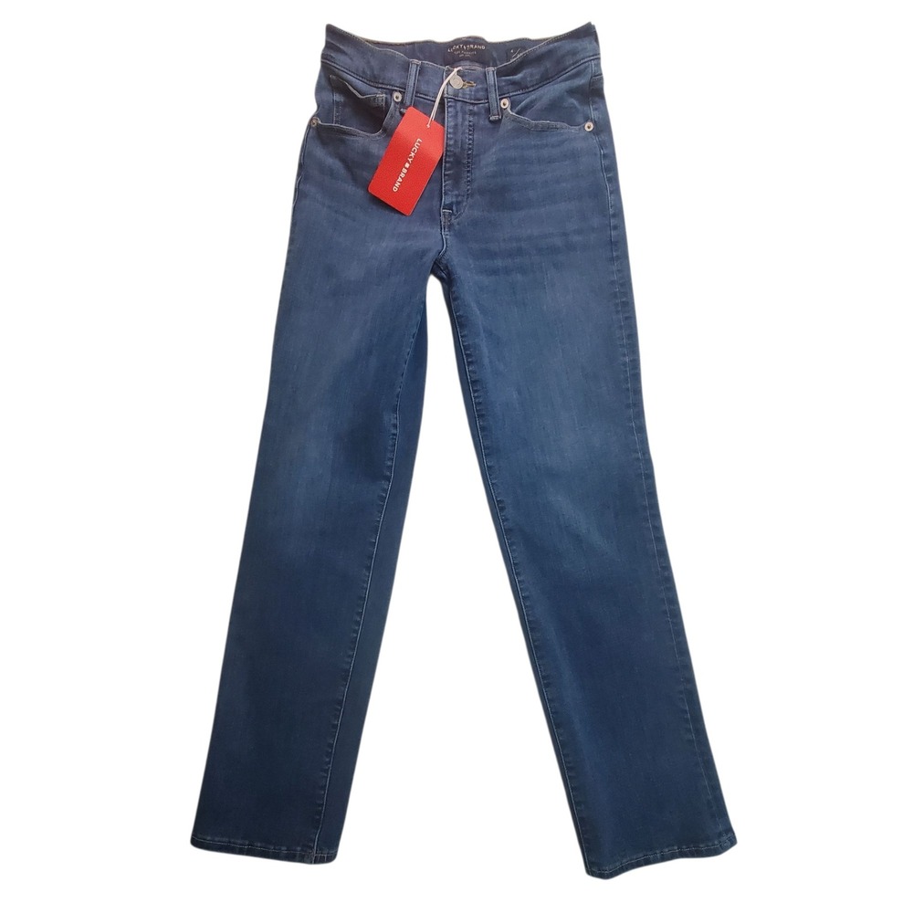 NWT Lucky Brand Bridgette Straight Leg Jeans High Rise Dark Wash Women Size 4/27